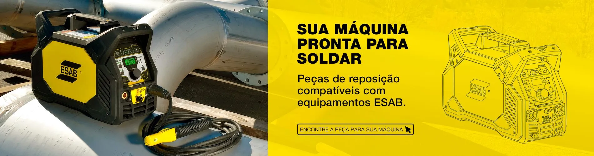 Sua maquina pronta para soldar - pecas de reposicao compativeis com equipamentos ESAB